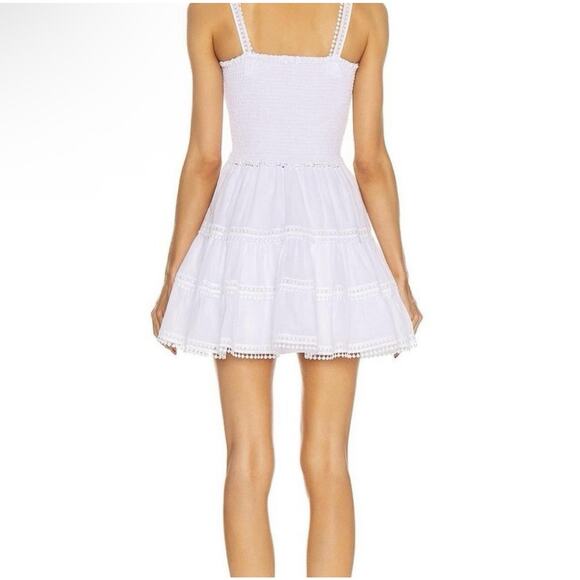 Charo Ruiz Ibiza Stelle Short Dress Smocked White Sz 0 NWT $325 - Picture 8 of 15